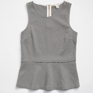 J. Crew Striped Peplum Ponte Tank